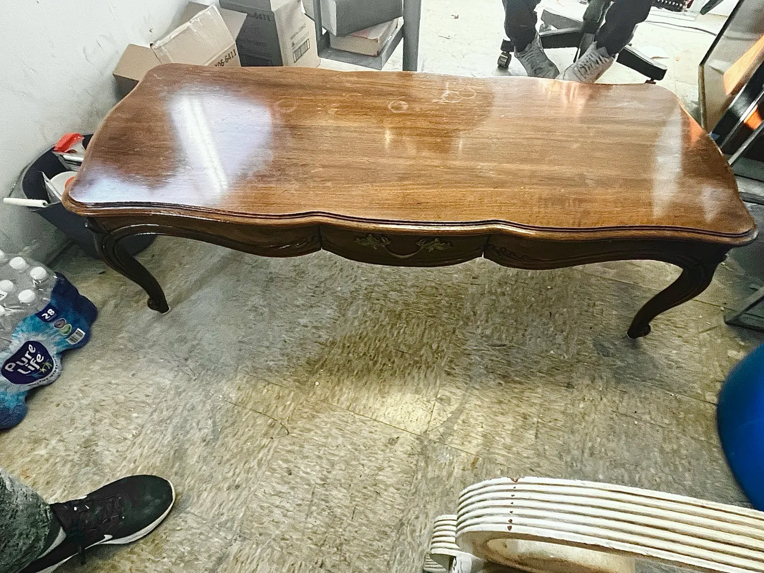 Classic table before refinishing