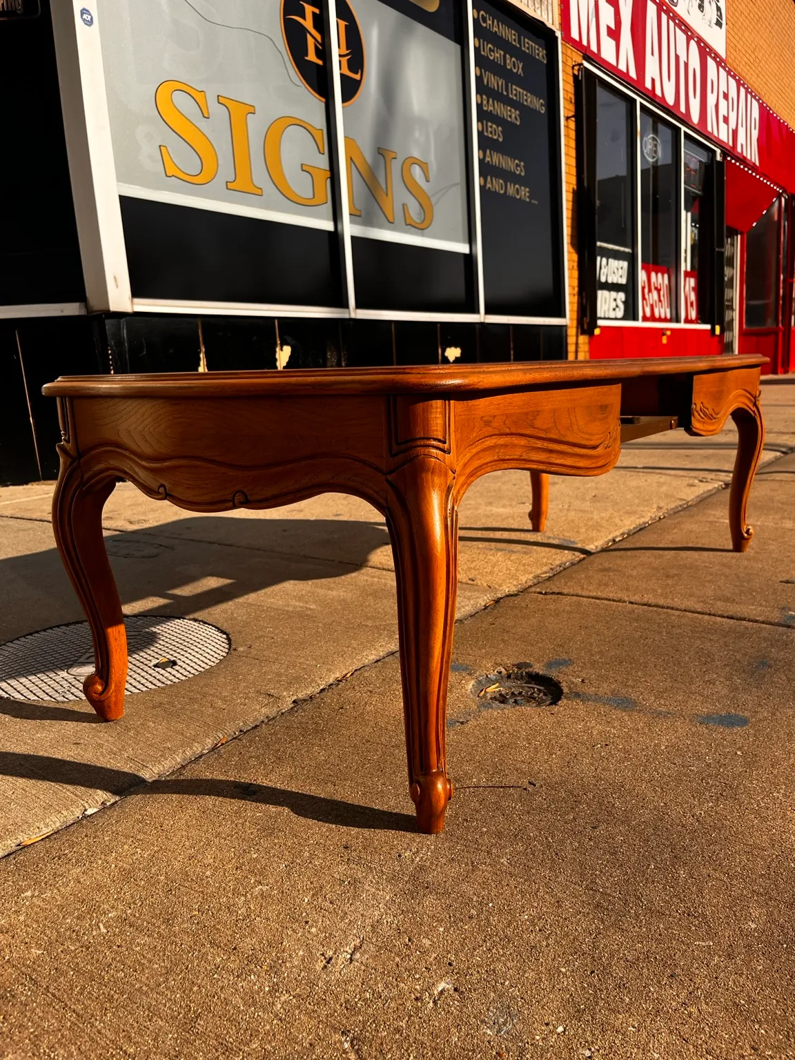 Table disassembled for restoration