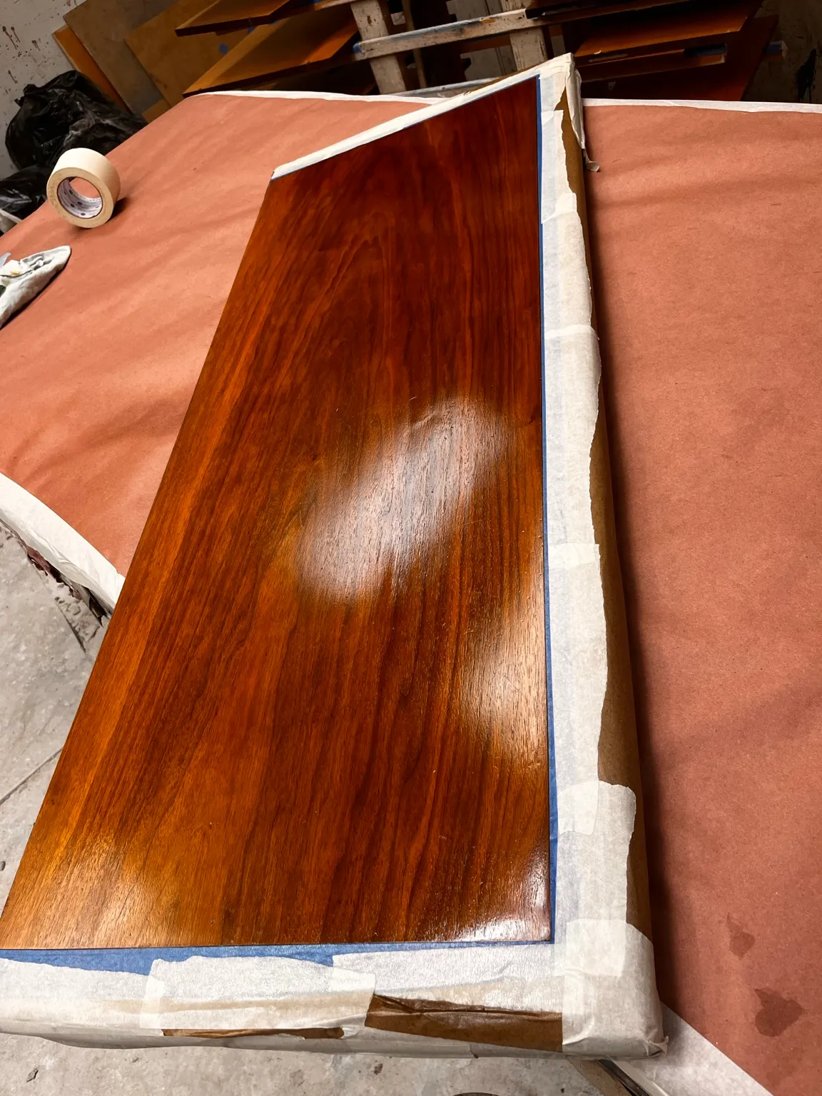 Wood panel with rich restored finish